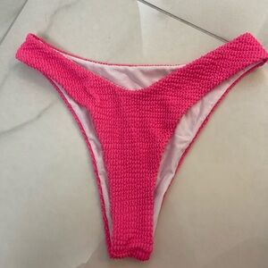 Vibrant Pink Textured Bikini Bottom